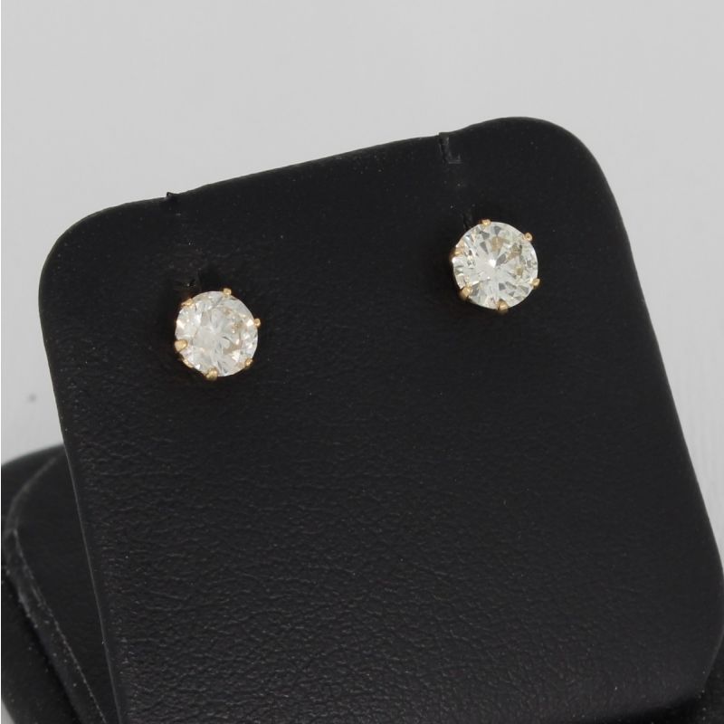 Wert 2690 € Solitär Brillant Ohrstecker (0,70 carat) in 750er 18 K Gelbgold - H263