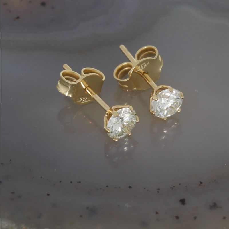 Wert 2690 € Solitär Brillant Ohrstecker (0,70 carat) in 750er 18 K Gelbgold - H263