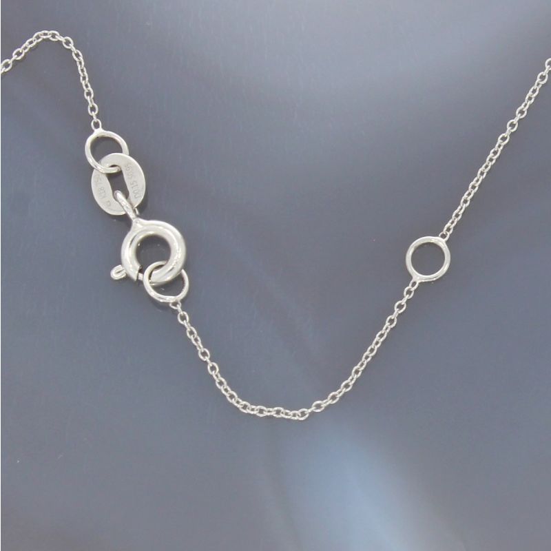 Wert 1340 € Brillant Saphir Anhänger mit Kette in 750er 18 K Weißgold L. 42 / 45 cm - H267