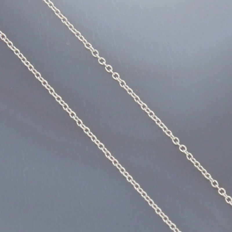 Wert 1340 € Brillant Saphir Anhänger mit Kette in 750er 18 K Weißgold L. 42 / 45 cm - H267