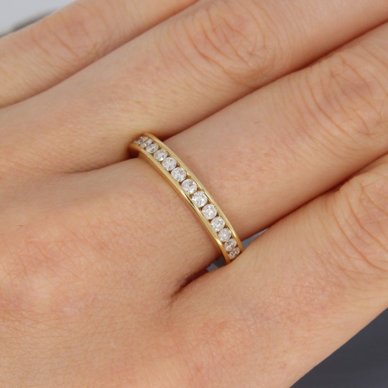 Wert 2590 € Brillant Memory Ring (0,90 carat) in 750er 18 K Gelbgold Größe 54 - H700
