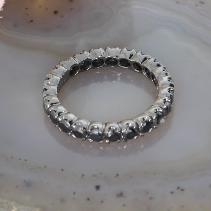 Wert 2490 € schwarzer Diamant Memory Ring (2,65 carat) in 750er 18 K Gold Größe 58 - H276