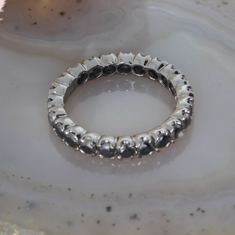 Wert 2190 € schwarzer Diamant Memory Ring (2,30 carat) in 750er 18 K Gold Größe 55 - H292