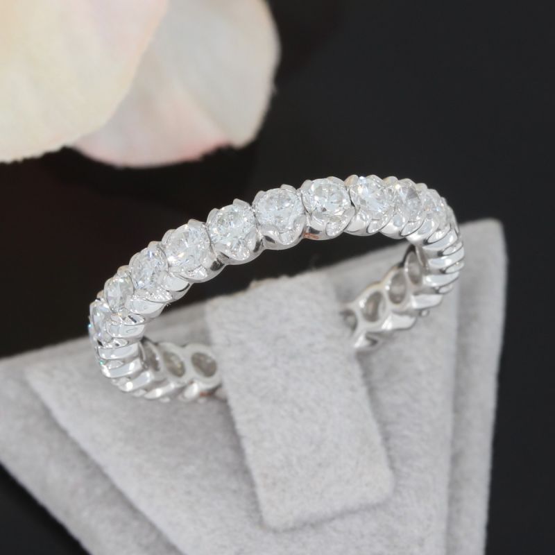 Wert 6500 € Brillant Memory Ring (1,70 carat) in 750er 18 K Weißgold Größe 55 - H431