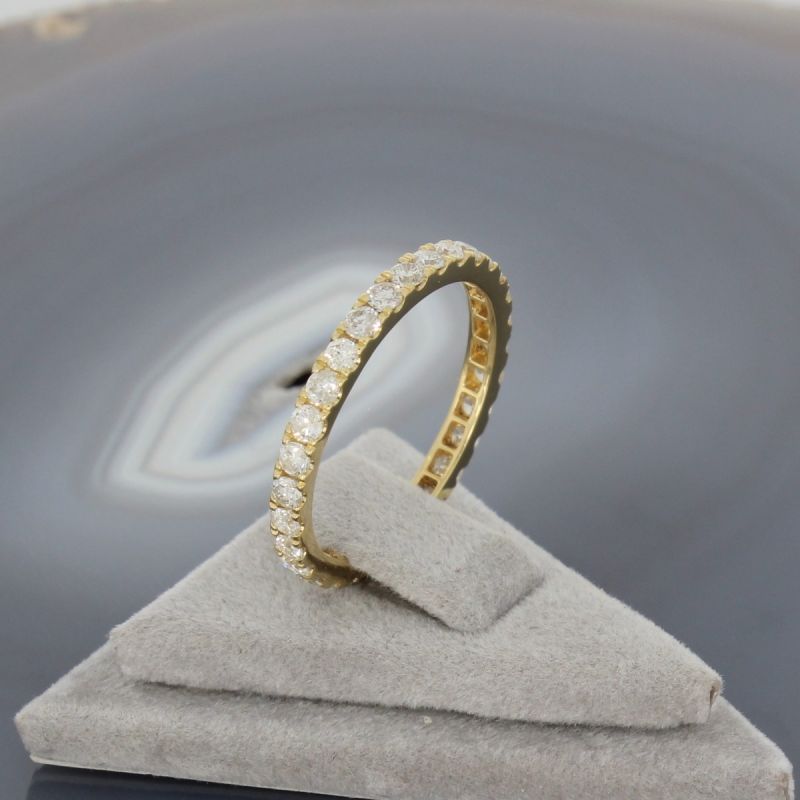 Wert 2990 € Brillant Memory Ring (1,00 carat) in 750er 18 K Gelbgold Größe 56 - H280