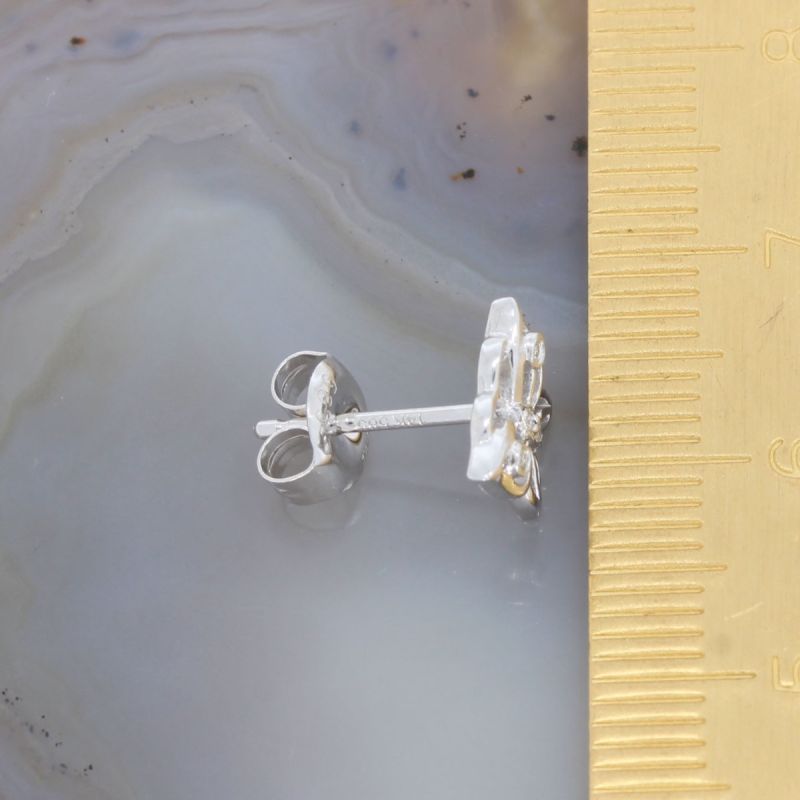 Wert 500 € Brillant Ohrstecker Ohrringe Schmetterling (0,04 carat) in 585er 18 K Weißgold - H300