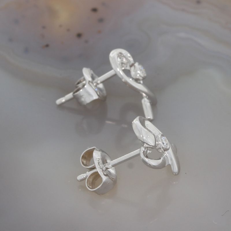 Wert 550 € Brillant Ohrstecker Ohrringe Herz (0,04 carat) in 585er 14 K Weißgold - H301