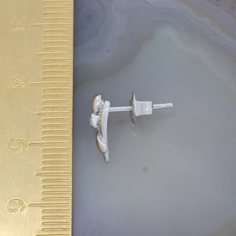 Wert 550 € Brillant Ohrstecker Ohrringe Herz (0,04 carat) in 585er 14 K Weißgold - H301
