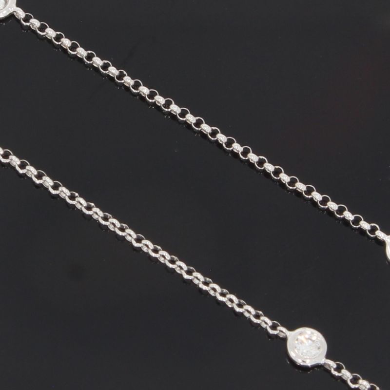 Wert 1780 € Brillant Collier Kette (0,60 carat) in 750er 18 K Weißgold Länge 70 cm - H305