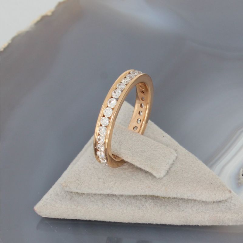 Wert 2590 € Brillant Memory Ring (1,05 carat) in 750er 18 K Roségold Größe 54 - H701
