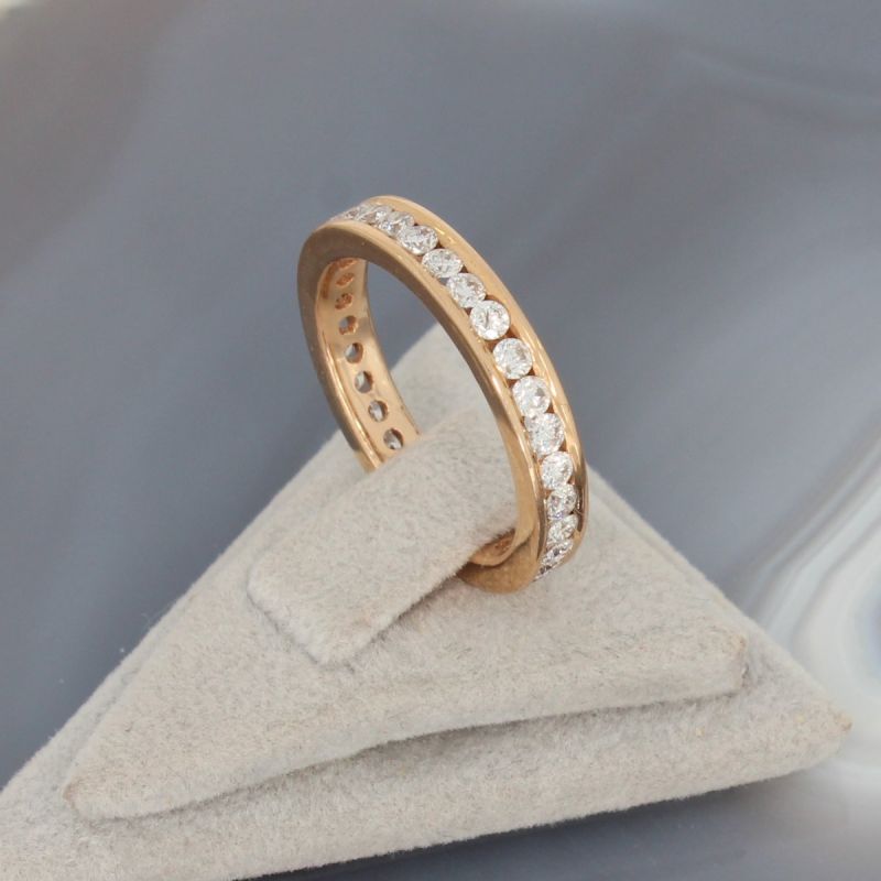 Wert 2590 € Brillant Memory Ring (1,05 carat) in 750er 18 K Roségold Größe 54 - H701