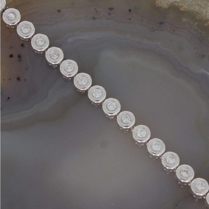 Wert 6990 € Brillant Tennis Armband (1,30 carat) in 750er 18 K Weißgold Länge 18 cm - H322