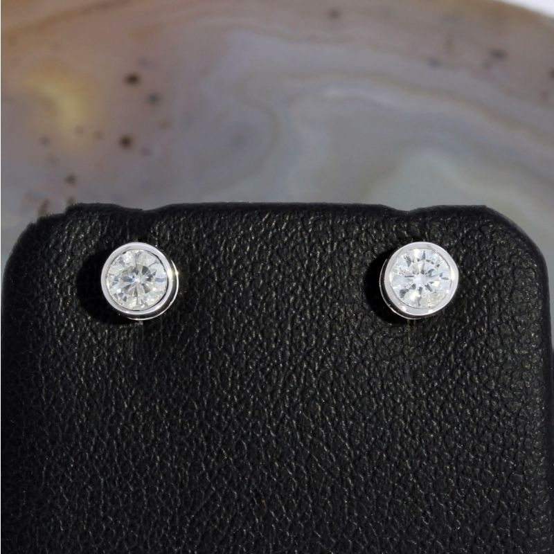 Wert 1150 € Solitär Brillant Ohrstecker Ohrringe (0,30 carat) in 750er 18 K Weißgold - H364