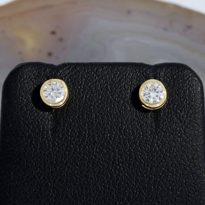 Wert 1150 € Solitär Brillant Ohrstecker Ohrringe (0,30 carat) 750er 18 K Gelbgold - H333