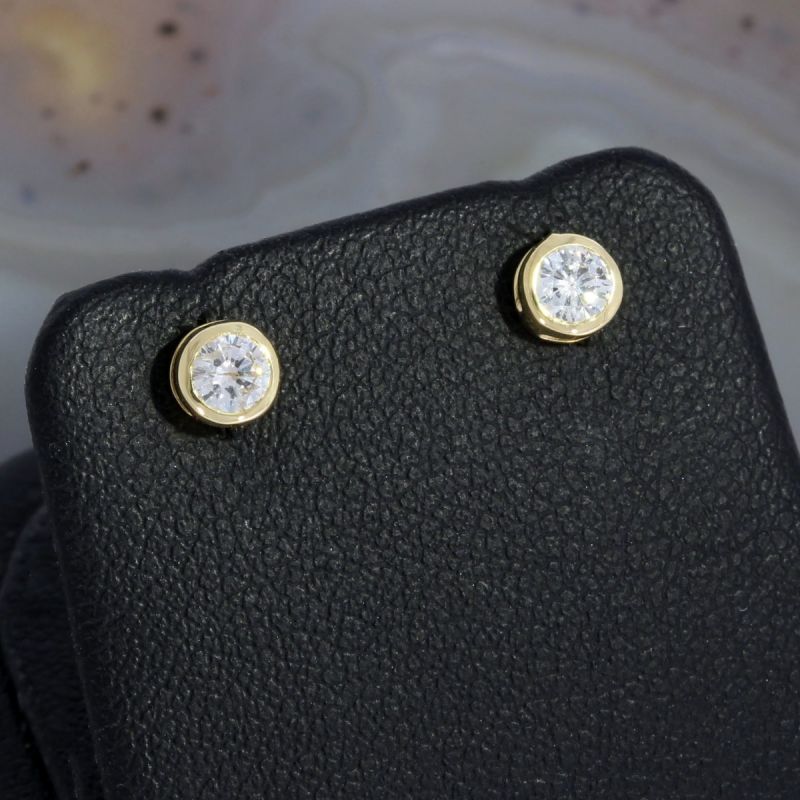 Wert 1150 € Solitär Brillant Ohrstecker Ohrringe (0,30 carat) 750er 18 K Gelbgold - H333