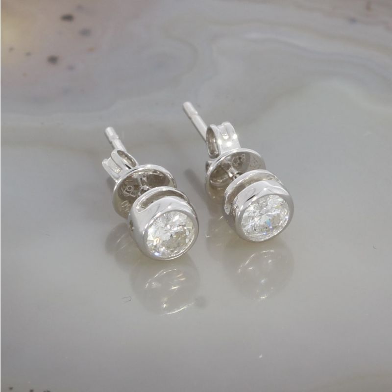 Wert 1150 € Solitär Brillant Ohrstecker Ohrringe (0,30 carat) in 750er 18 K Weißgold - H364