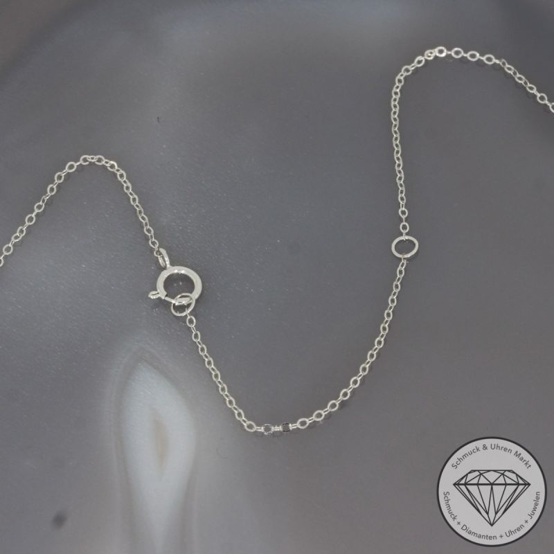 Wert 2030 € Brillant Saphir Anhänger mit Kette in 585er 14 K Weißgold - H378