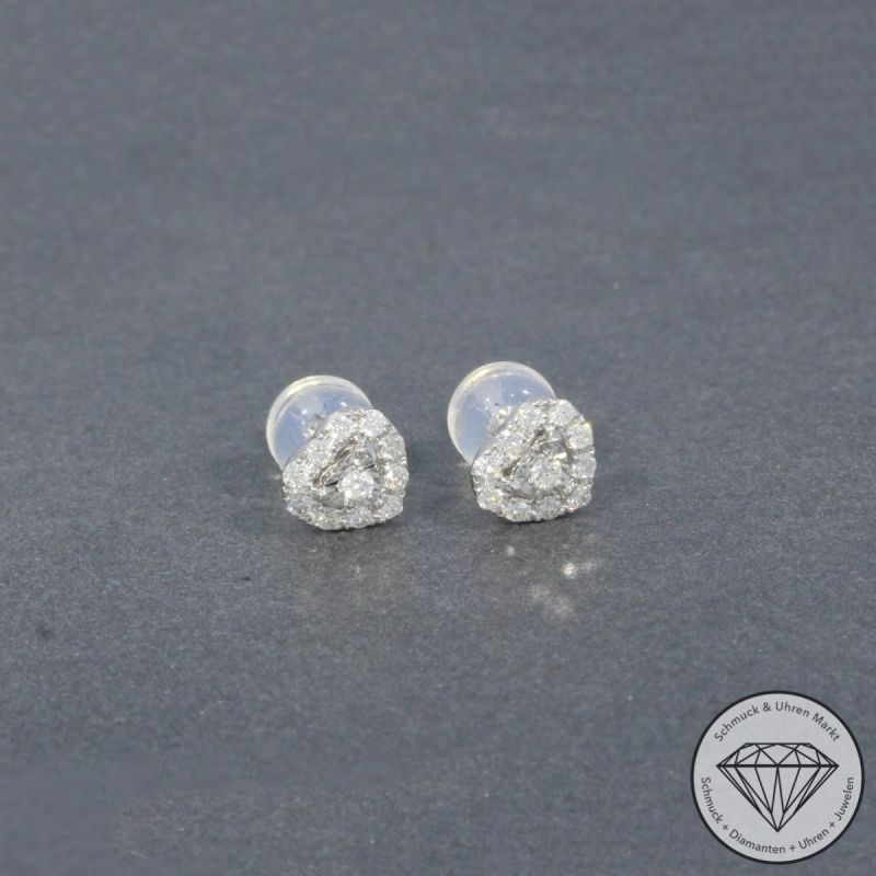 Wert 790 € Brillant Herz Ohrringe (0,20 carat) in 750er 18 K Weißgold - H447