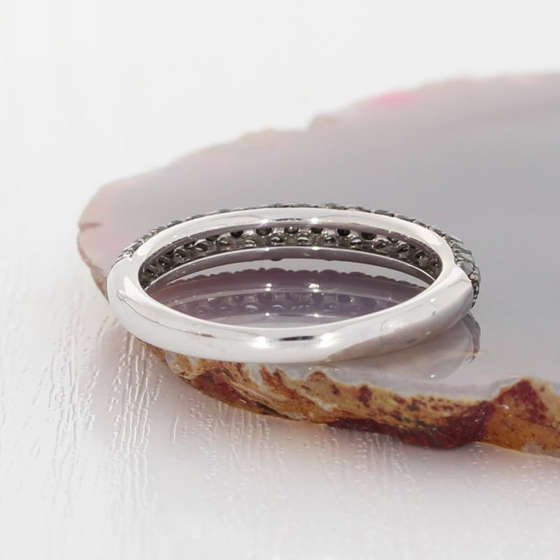Wert 1390 € schwarzer Diamant Ring (1,10 carat) in 750er 18 K Weißgold Größe 52 - H602