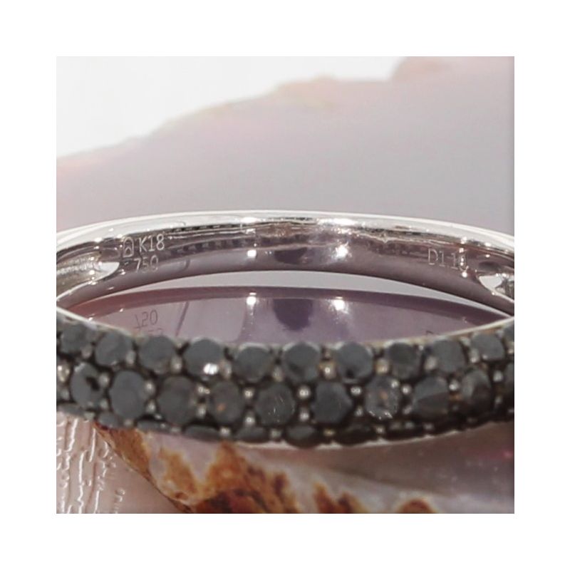 Wert 1390 € schwarzer Diamant Ring (1,10 carat) in 750er 18 K Weißgold Größe 52 - H602