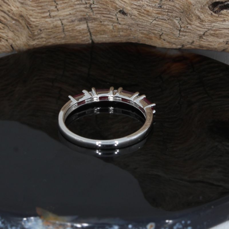 Wert 1150 € Brillant Rubin Ring in 585er 14 K Weißgold - H490