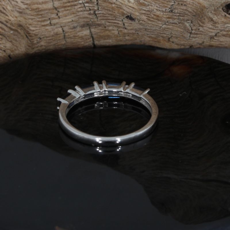 Wert 1150 € Brillant Saphir Ring in 585er 14 K Weißgold - H492
