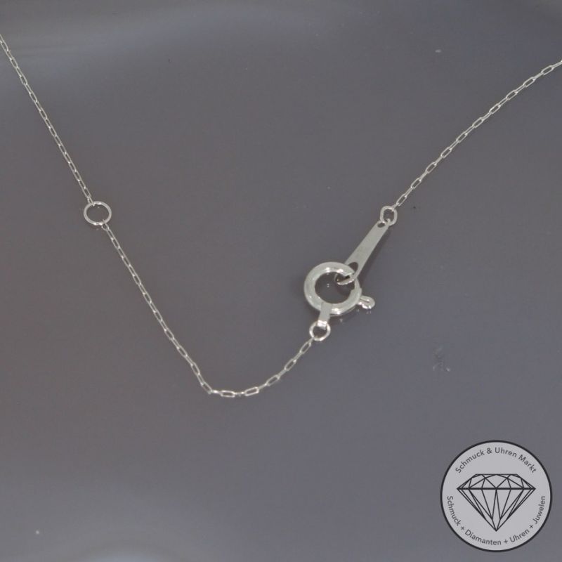 Wert 860 € Brillant Saphir Anhänger mit Kette in 900er Platin - H493