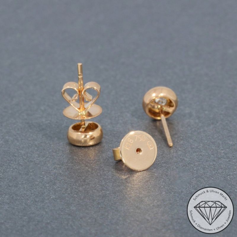 Wert 1090 € Solitär Brillant Ohrstecker Ohrringe (0,20 carat) in 750er 18 K Rosegold - H494