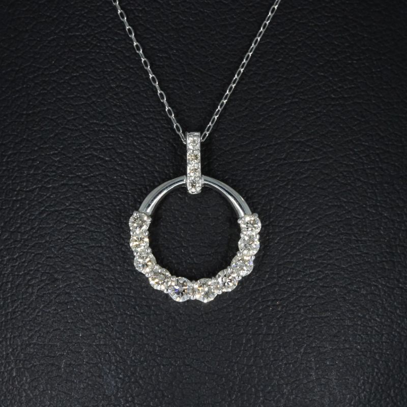 Sale! Wert 1390 € Brillant Anhänger mit Kette (0,30 carat) in 750er 18 K Weißgold - H497