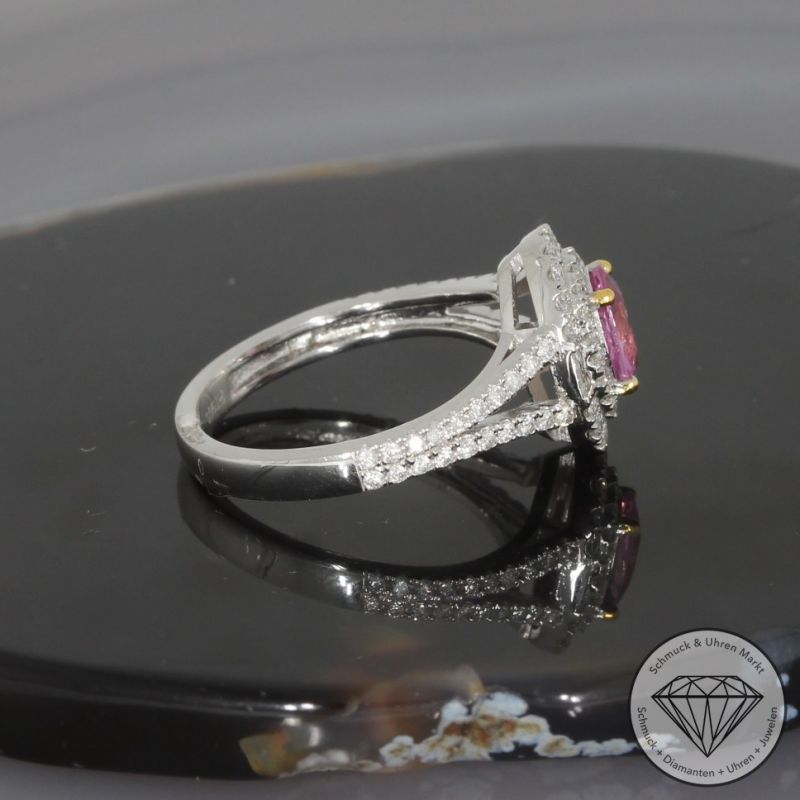 Wert 3660 € Brillant Diamant Saphir Ring in 900er Platin - H504