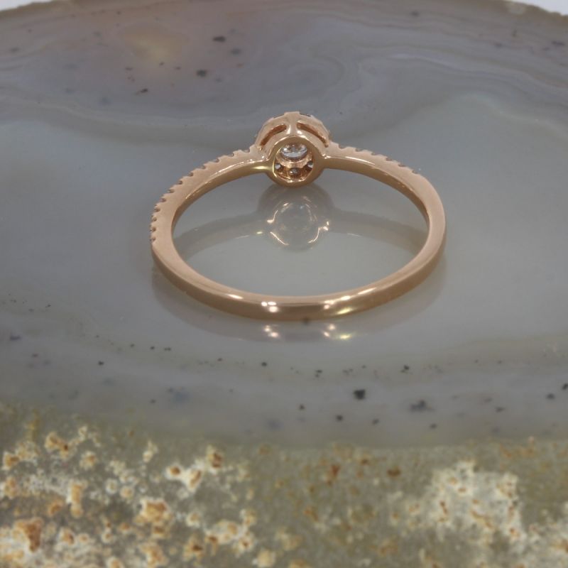 Wert 1290 € Brillant Ring (0,25 carat) in 750er 18 K Rosegold Größe 54 - H526
