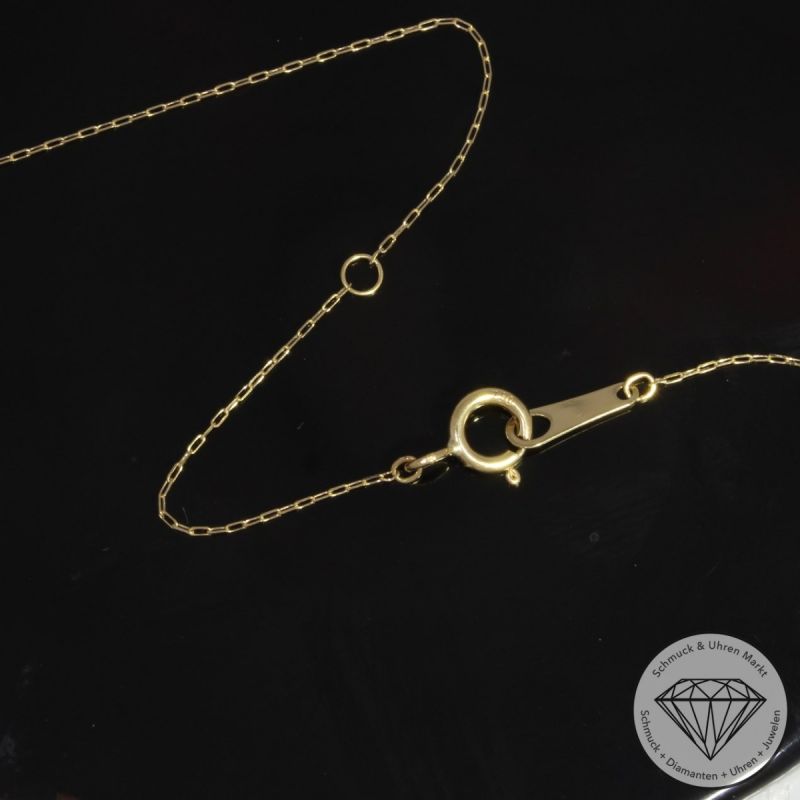 Wert 990 € Solitär Brillant Anhänger mit Kette (0,11 carat) in 750er 18 K Gelbgold H584