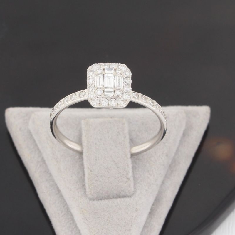 Wert 1590 € Brillant Diamant Ring in 750er 18 K Weißgold Gr.56 - H346
