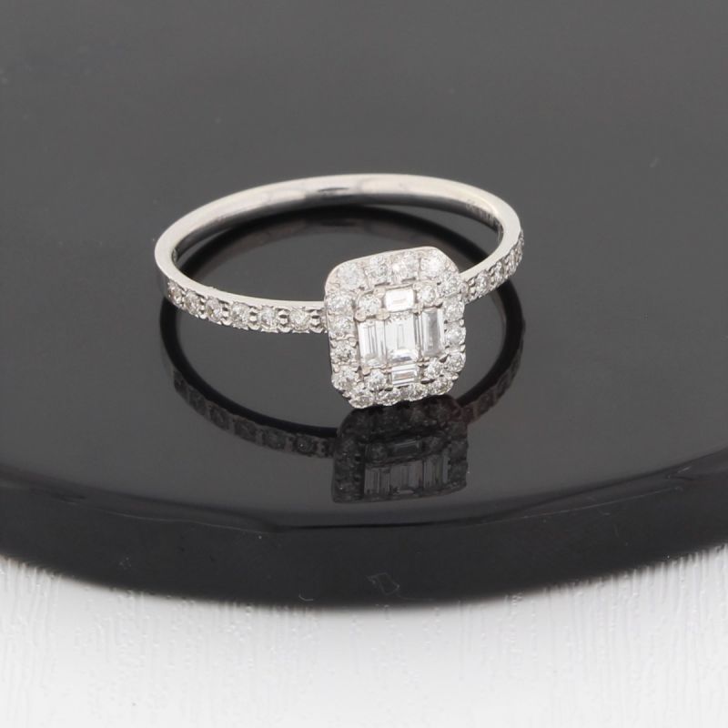 Wert 1590 € Brillant Diamant Ring in 750er 18 K Weißgold Gr.56 - H346