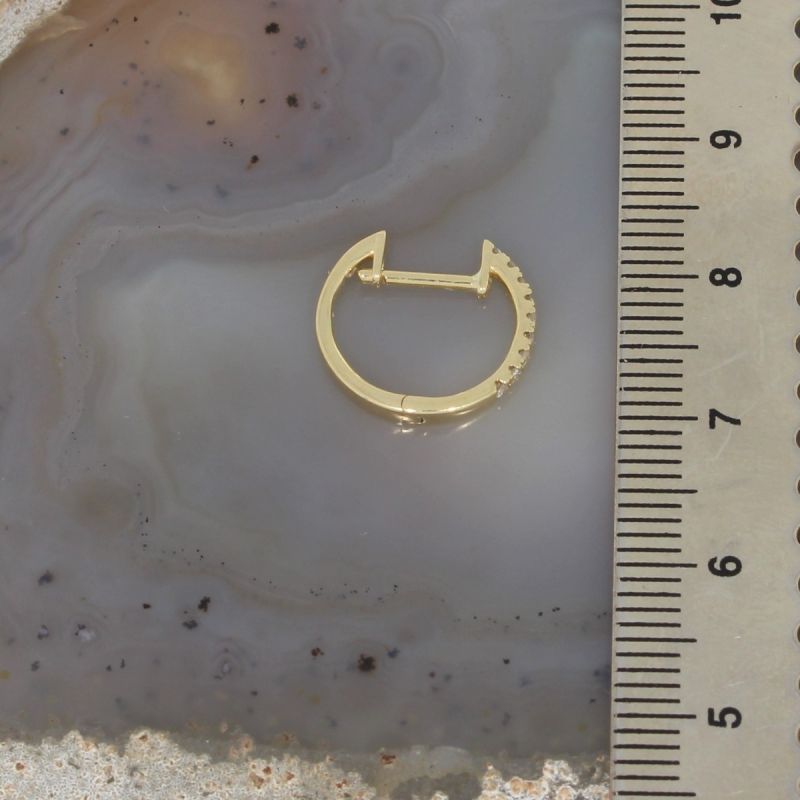 Wert 900 € Brillant Creolen Ohrringe (0,14 carat) in 750er 18 K Gelbgold - H63