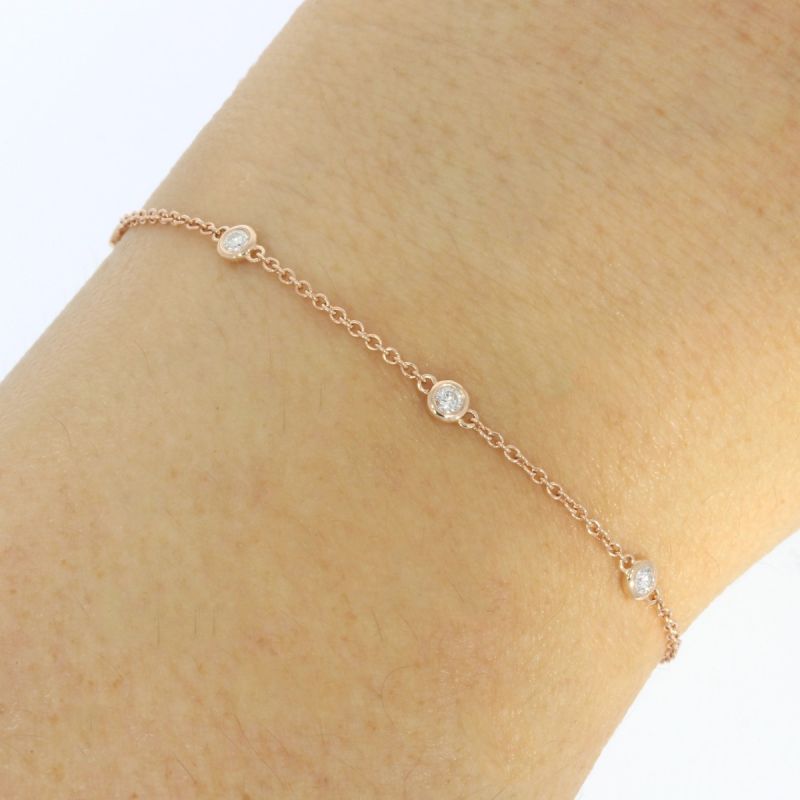 Wert 1690 € Brillant Armband (0,30 carat) in 585er 14 K Roségold - H708