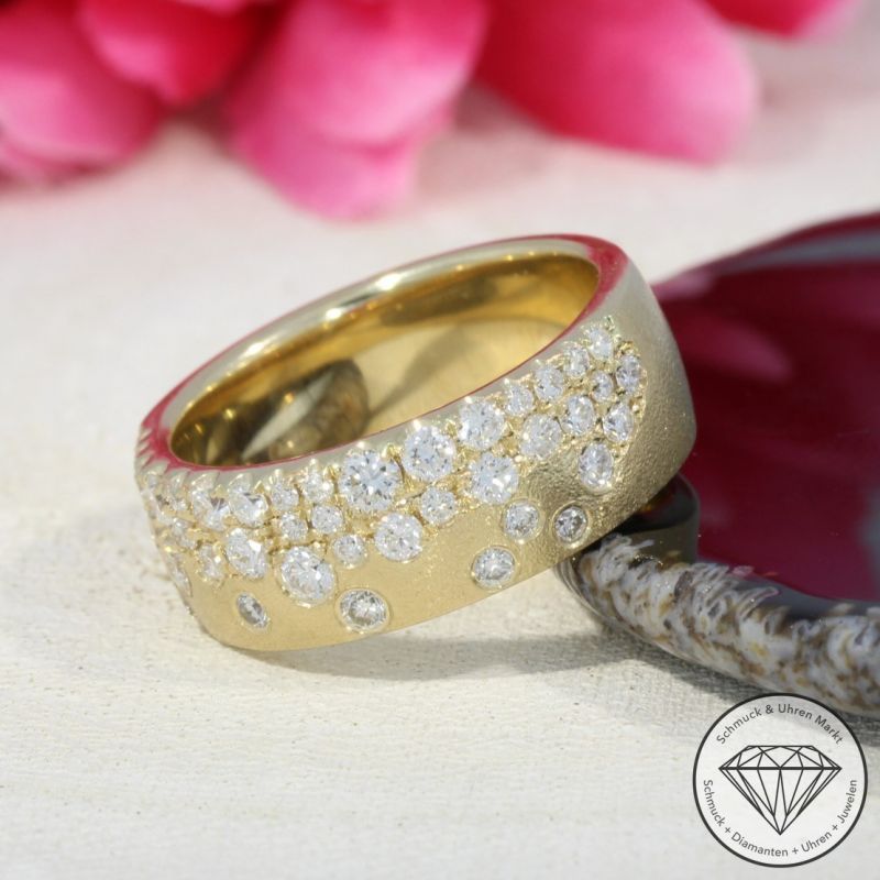 Wert 4950 € Brillant Ring (0,89 carat) in 585er 14 K Gelbgold - H738