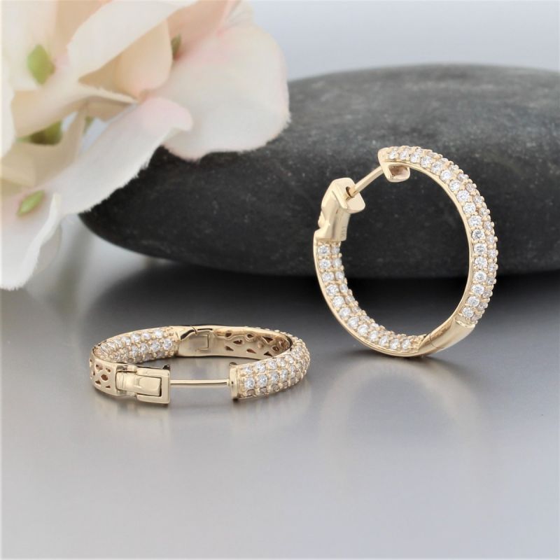 Wert 8690 € Brillant Creolen (2,00 carat) in 585er 14 K Gelbgold - H775