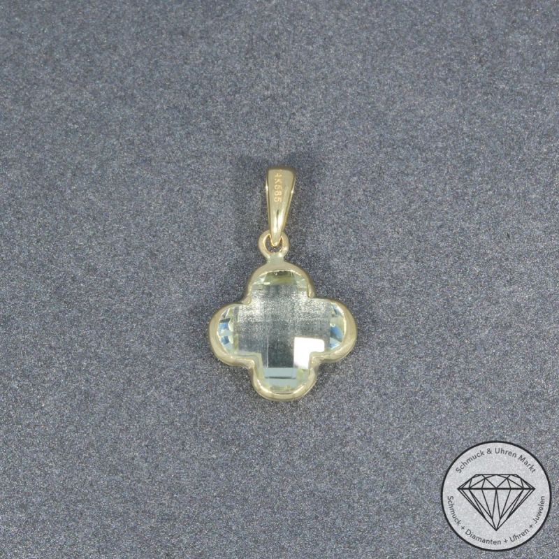 Wert 450 € Amethyst Anhänger (1,90 carat) in 585er 14 K Gelbgold - H777