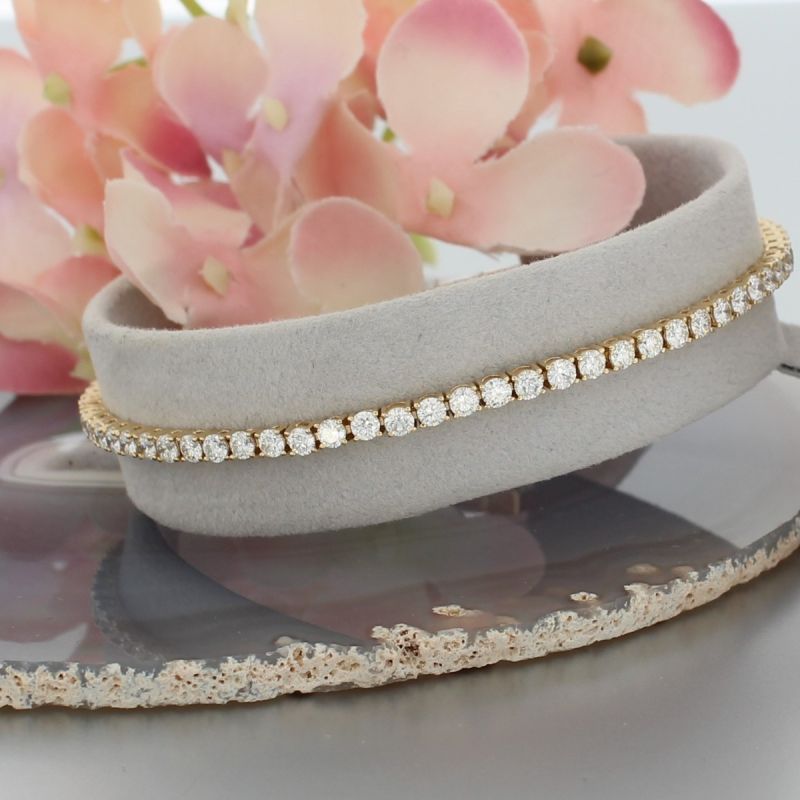 Wert 15490 € Brillant Tennis Armband (4,00 carat) in 750er 18 K Gelbgold - H783