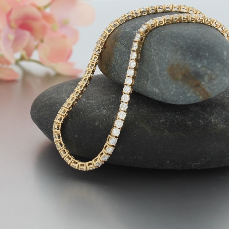 Wert 15490 € Brillant Tennis Armband (4,00 carat) in 750er 18 K Gelbgold - H783