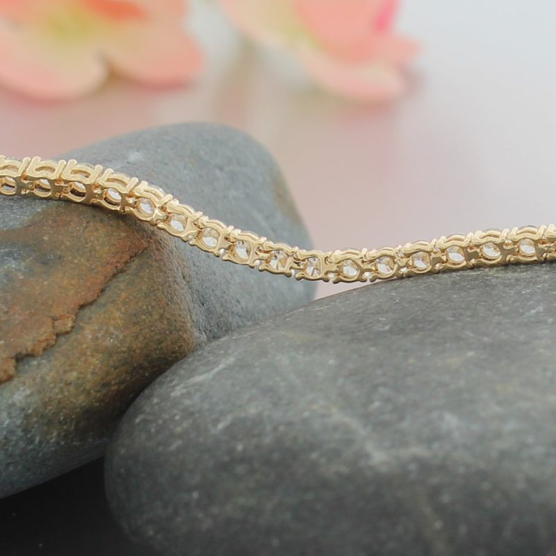 Wert 15490 € Brillant Tennis Armband (4,00 carat) in 750er 18 K Gelbgold - H783