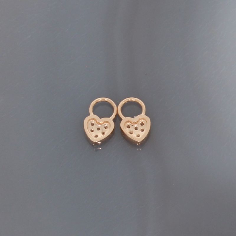 Wert 320 € Brillant Herz Einhänger für Creolen (0,05 carat) in 585er 14 K Roségold - H795