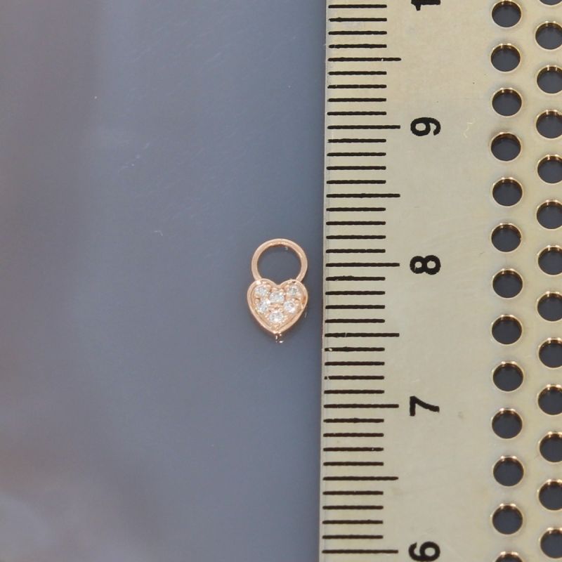Wert 320 € Brillant Herz Einhänger für Creolen (0,05 carat) in 585er 14 K Roségold - H795