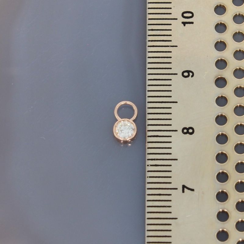 Wert 750 € Solitär Brillant (0,22 carat) Einhänger für Creolen in 585er 14 K Roségold - H797