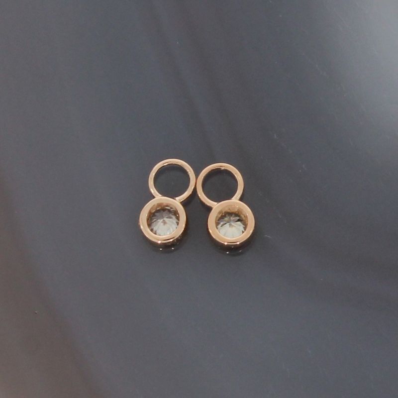 Wert 750 € Solitär Brillant (0,22 carat) Einhänger für Creolen in 585er 14 K Roségold - H797