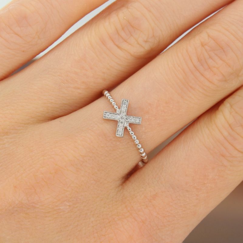 Wert 540 € Brillant Ring (0,08 carat) in 585er 14 K Weißgold Größe 56 - H807