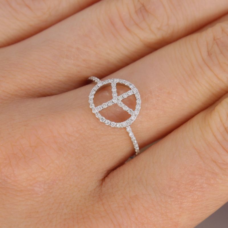 Wert 710 € Brillant Ring (0,27 carat) in 585er 14 K Weißgold Gr.56 - H813