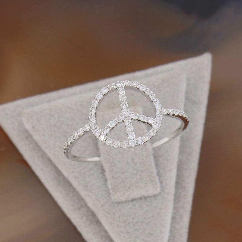 Wert 710 € Brillant Ring (0,27 carat) in 585er 14 K Weißgold Gr.56 - H813