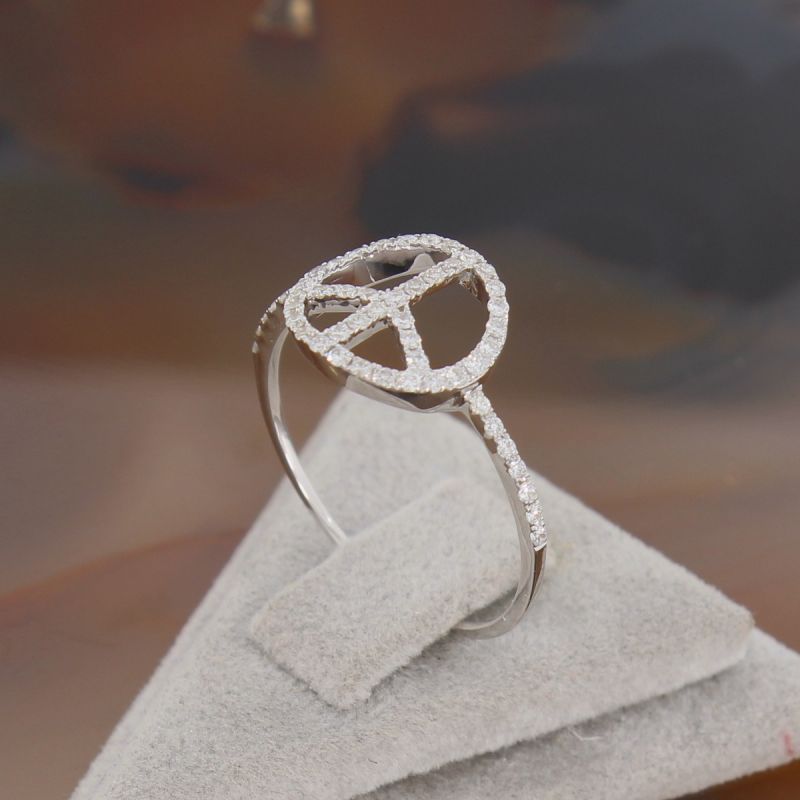 Wert 710 € Brillant Ring (0,27 carat) in 585er 14 K Weißgold Gr.56 - H813